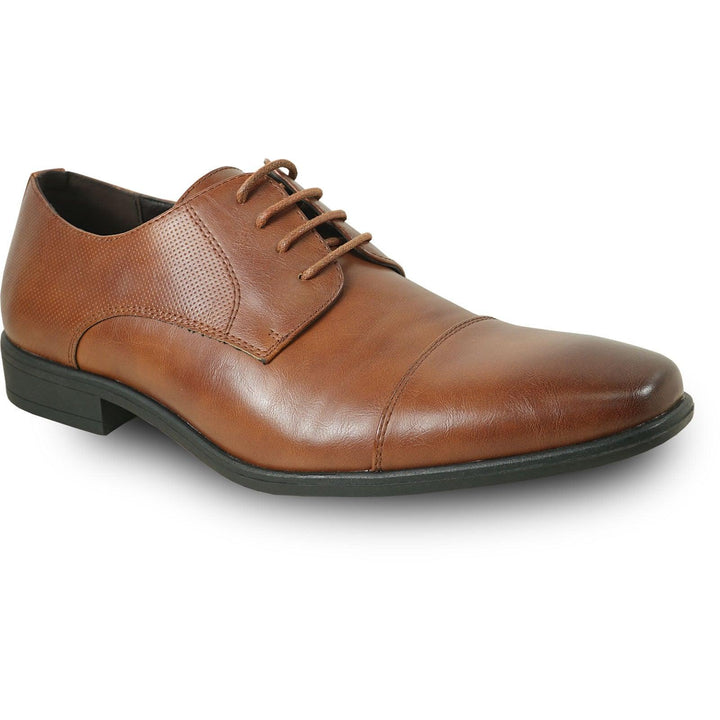 Men's "Bravo" Cognac Cap Toe Oxford - Elegant Lace-Up Dress Shoes - Elegant Mensattire