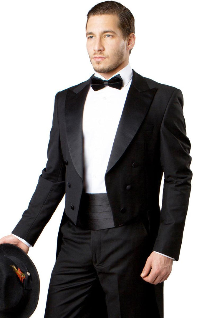 Men's Bryan Michaels Classic Black Long Tail Tuxedo - Elegant Mensattire