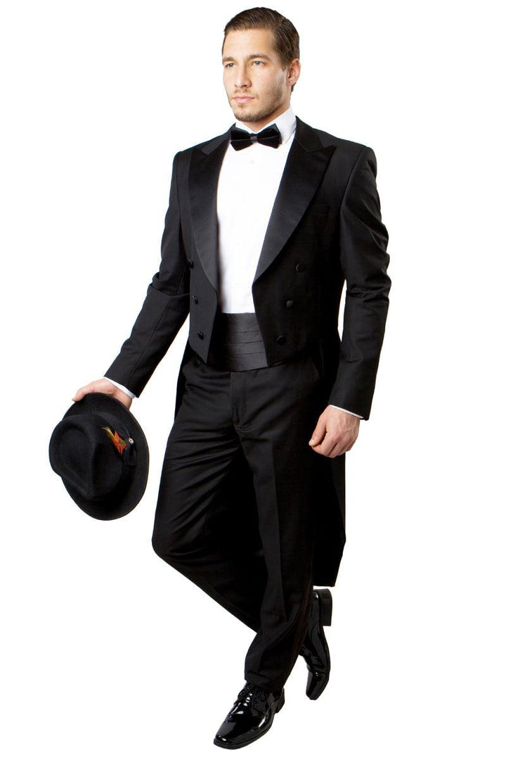 Men's Bryan Michaels Classic Black Long Tail Tuxedo - Elegant Mensattire