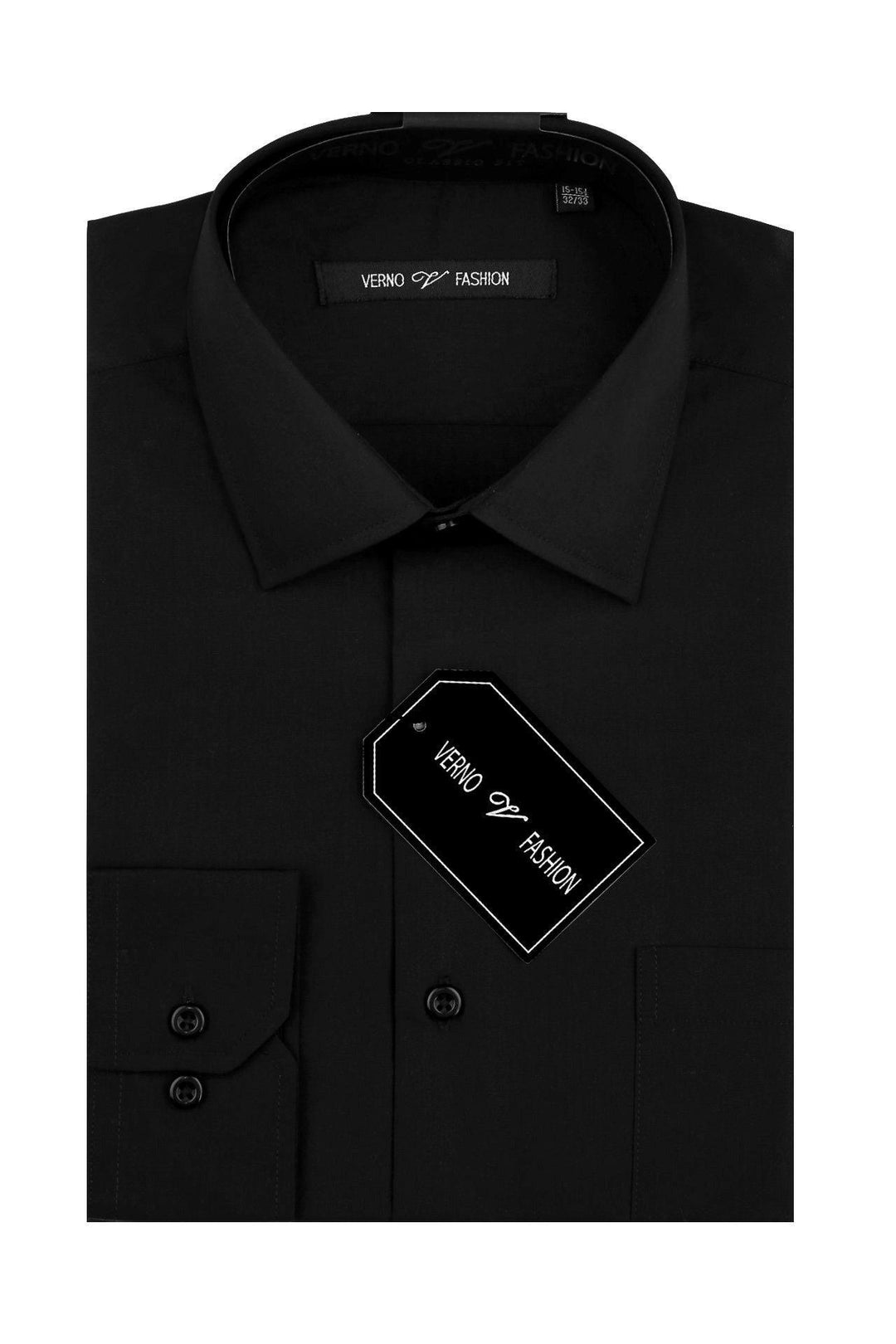 Men's Daniel Ellissa Black Cotton Blend Reg. Fit Dress Shirt - Elegant Mensattire