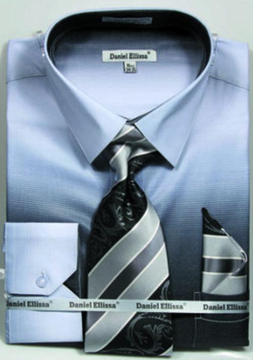 Men's Faded Print Shirt & Tie Set by Daniel Ellissa | Multi-Color & Black - Elegant Mensattire