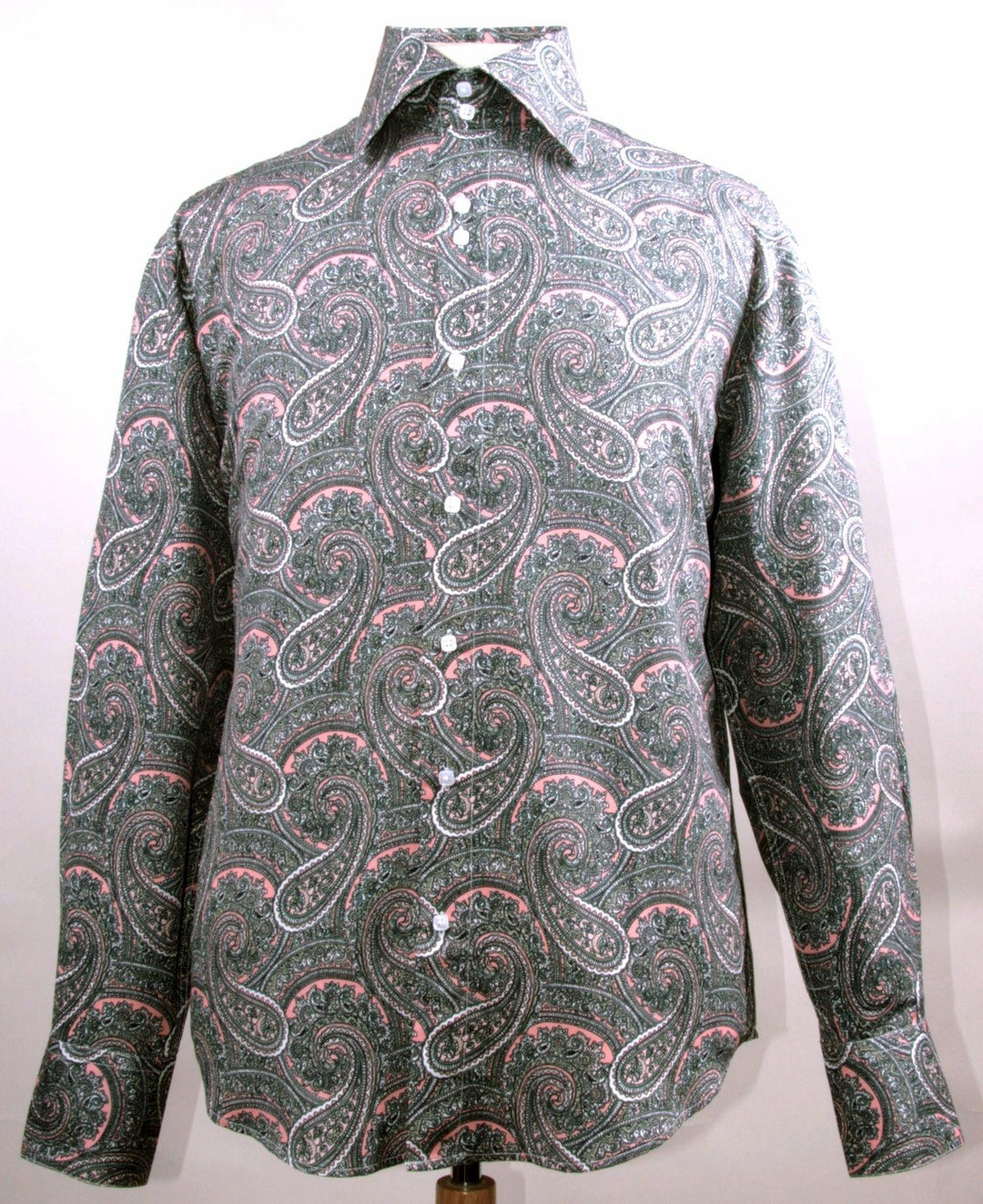 "Men's Fancy Paisley Sports Shirt by Daniel Ellissa - Reg Fit Rose" - Elegant Mensattire