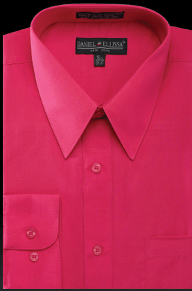 Men's Fuchsia Regular Fit Daniel Ellissa Dress Shirt - Elegant Mensattire