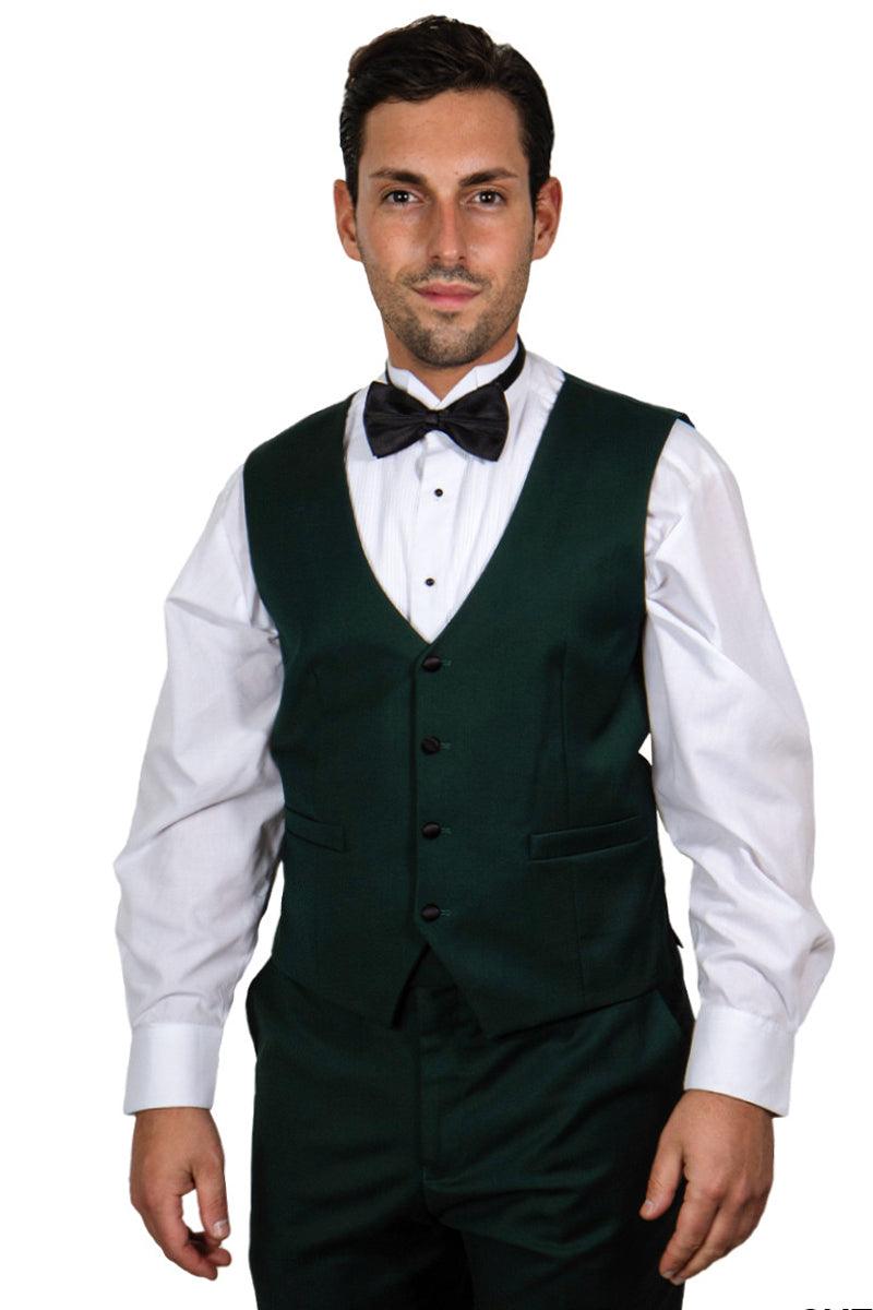 Men's Hunter Green Refined One-Button Shawl Lapel Tuxedo by Stacy Adams - Elegant Mensattire