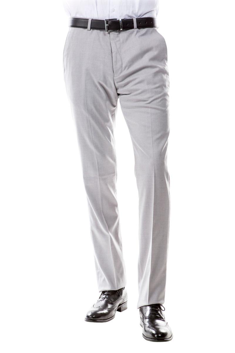 Men's Light Grey Wool Suit Pants | Zegarie Designer Separates - Elegant Mensattire