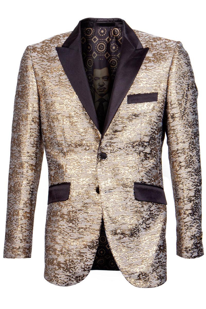 Men's Luxurious Satin Copper & Black Tux Jacket | Empire - Elegant Mensattire