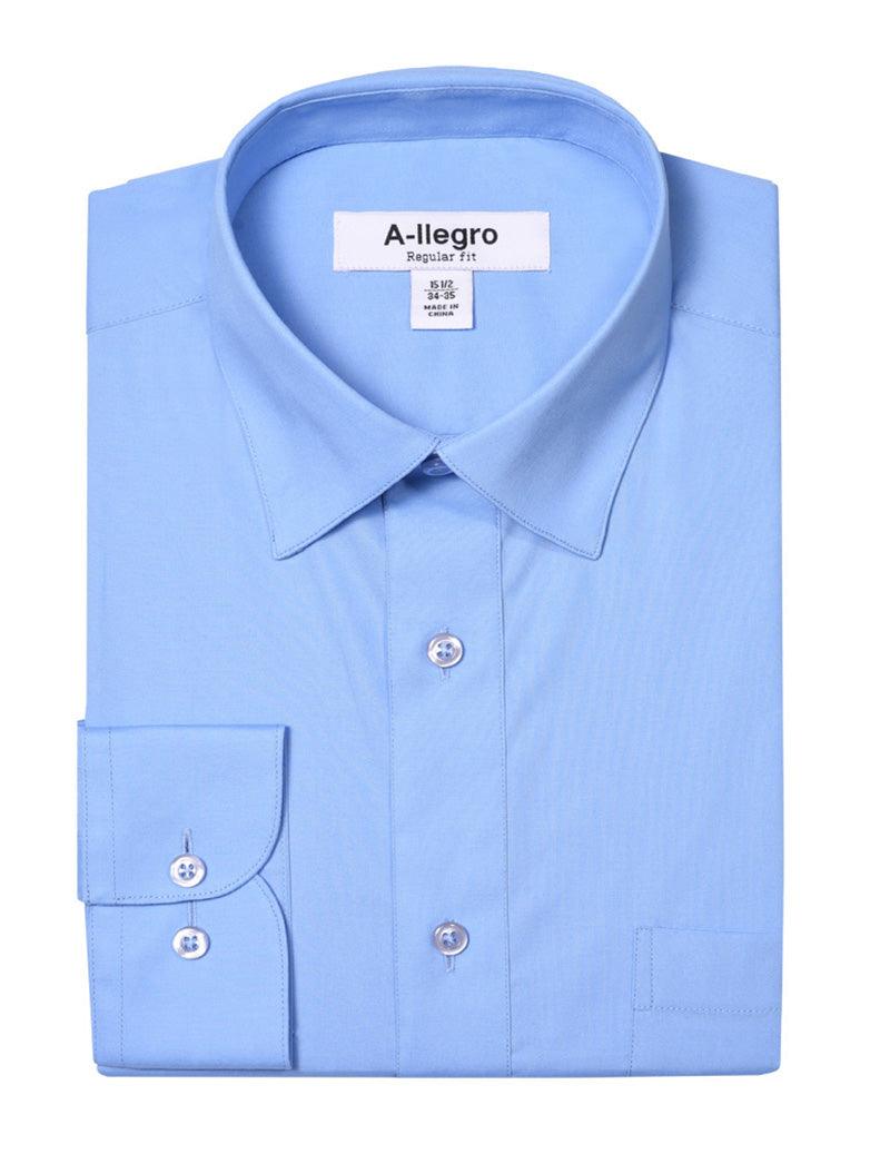 "Men's Premium Regular Fit Cotton Dress Shirt by Daniel Ellissa - Sky Blue" - Elegant Mensattire