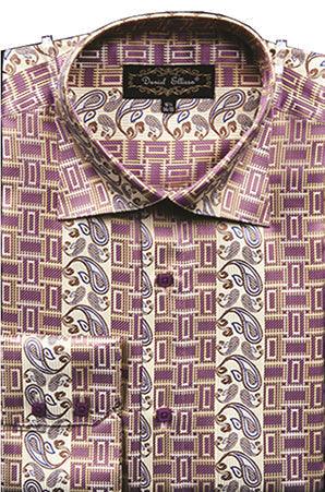 Men's Regular-Fit Paisley Pattern Sports Shirt by Daniel Ellissa - Elegant Mensattire