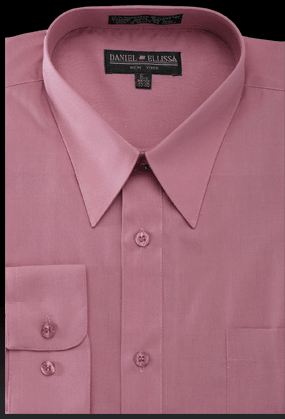 "Men's Regular Fit Rose Pink Dress Shirt by Daniel Ellissa" - Elegant Mensattire