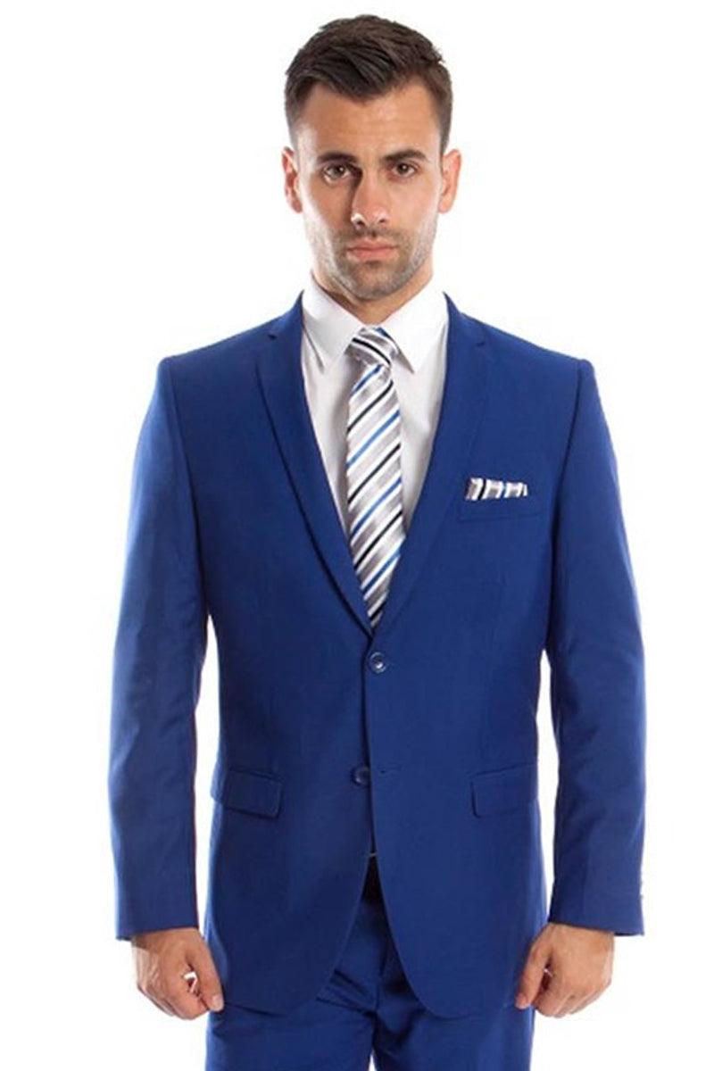 Men's Slim Fit Royal Blue Wedding Suit 2B | Tazio CLOSE OUT 38S - Elegant Mensattire