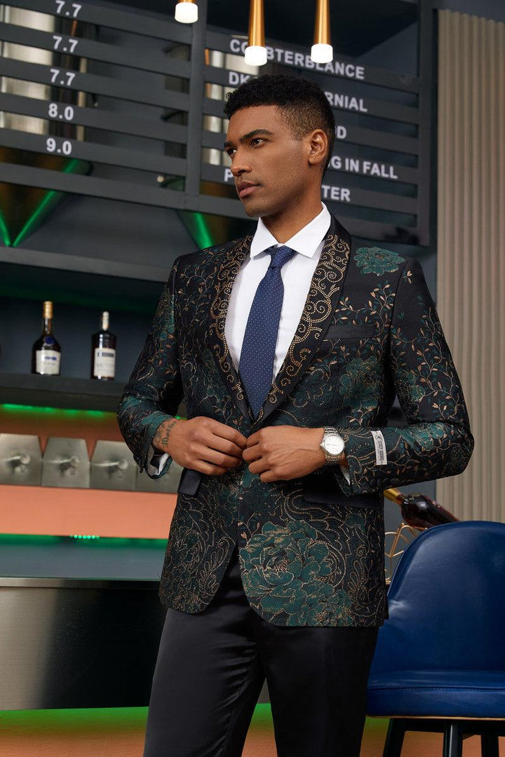 Men's Stylish Floral Paisley Tuxedo Jacket by Stacy Adams - Elegant Mensattire