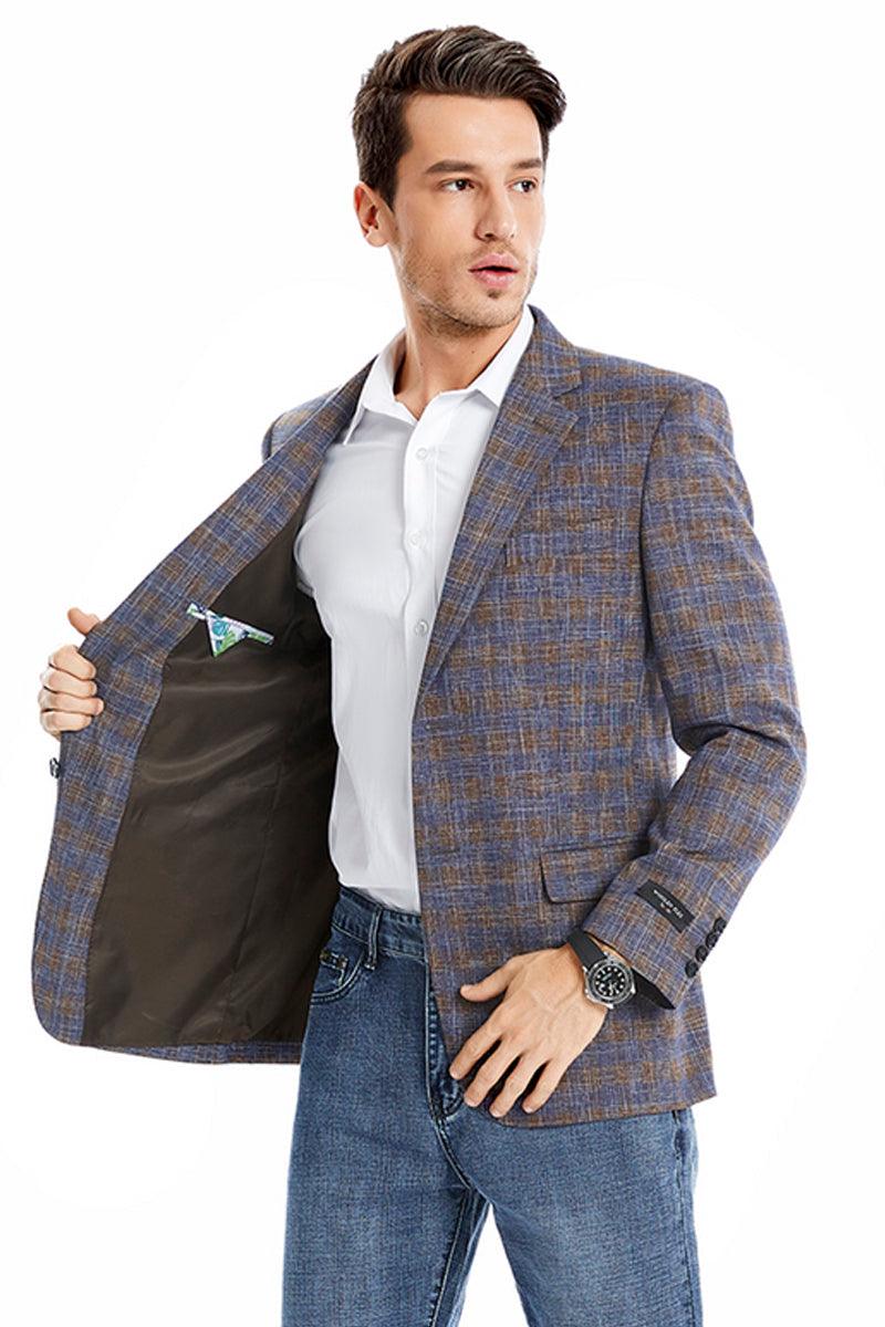 Men's Tazio Two-Button Slim-Fit Light Brown Sport Coat - Elegant Mensattire