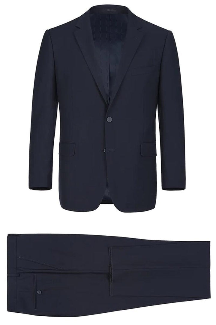 Mens Renoir Slim Suit: Classic Two-Button with Optional Dark Navy Vest - Elegant Mensattire