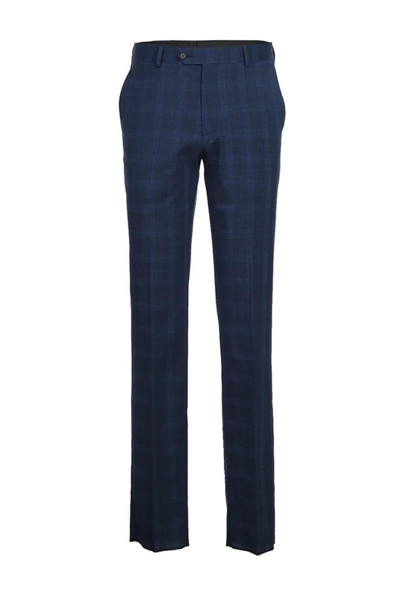 "Mens Slim-fit Wool Suit in Windopane Plaid by English Laundry" - Elegant Mensattire