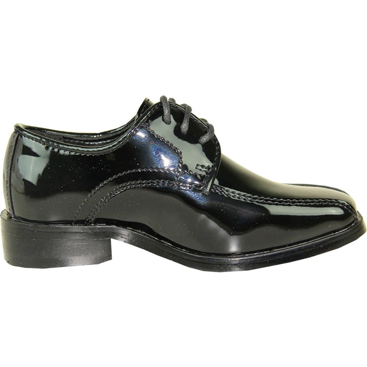 Menu Classic Black Patent Bicycle Toe Tuxedo Shoe by Bravo - Elegant Mensattire