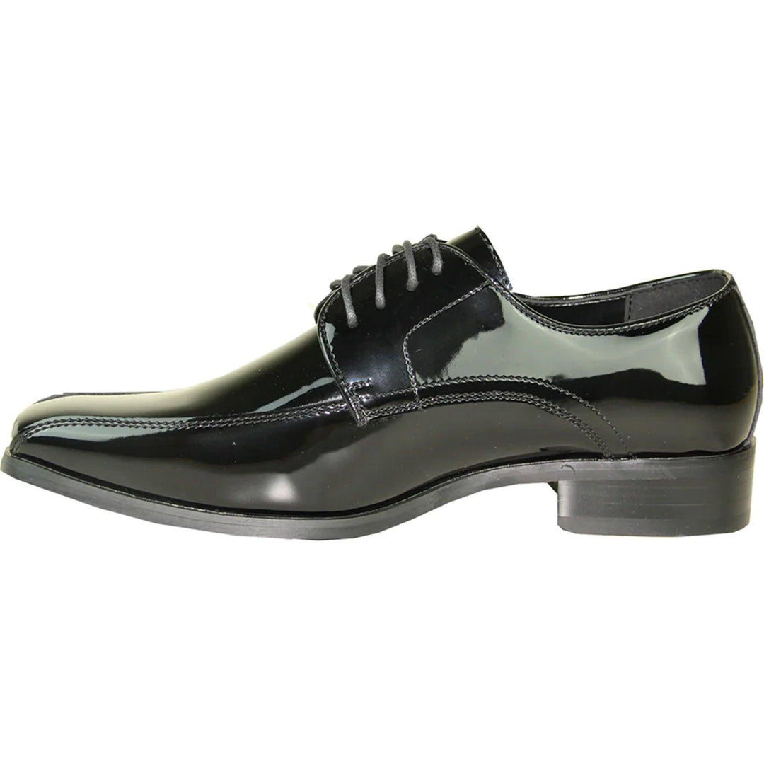 Menu Classic Black Patent Bicycle Toe Tuxedo Shoe by Bravo - Elegant Mensattire