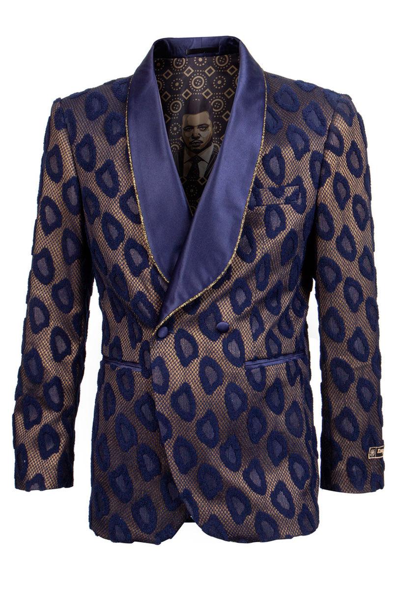 of Formalwear

Empire of Formalwear Men's Navy & Gold Tuxedo Smoking Jacket w/ Cheetah Print - Elegant Mensattire