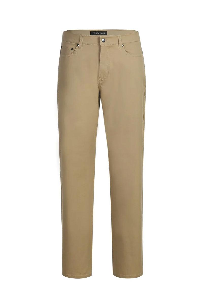 Pelago Khaki Stretch Chino Dress Pants | Mens 5-Pocket Cotton - Elegant Mensattire