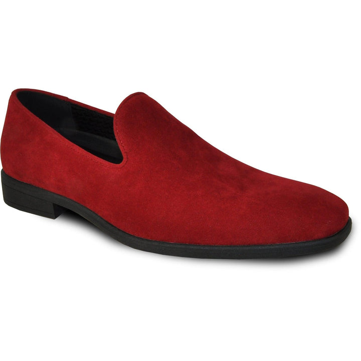 "Red Bravo Suede Vegan Slip-On Loafer - Classy Wedding & Prom Shoe" - Elegant Mensattire