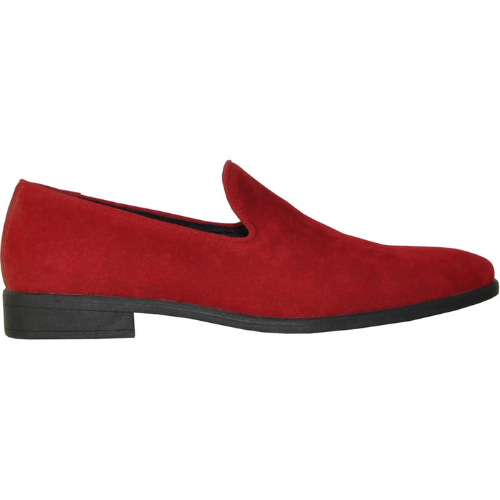 "Red Bravo Suede Vegan Slip-On Loafer - Classy Wedding & Prom Shoe" - Elegant Mensattire