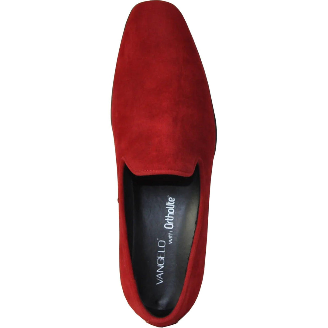 "Red Bravo Suede Vegan Slip-On Loafer - Classy Wedding & Prom Shoe" - Elegant Mensattire