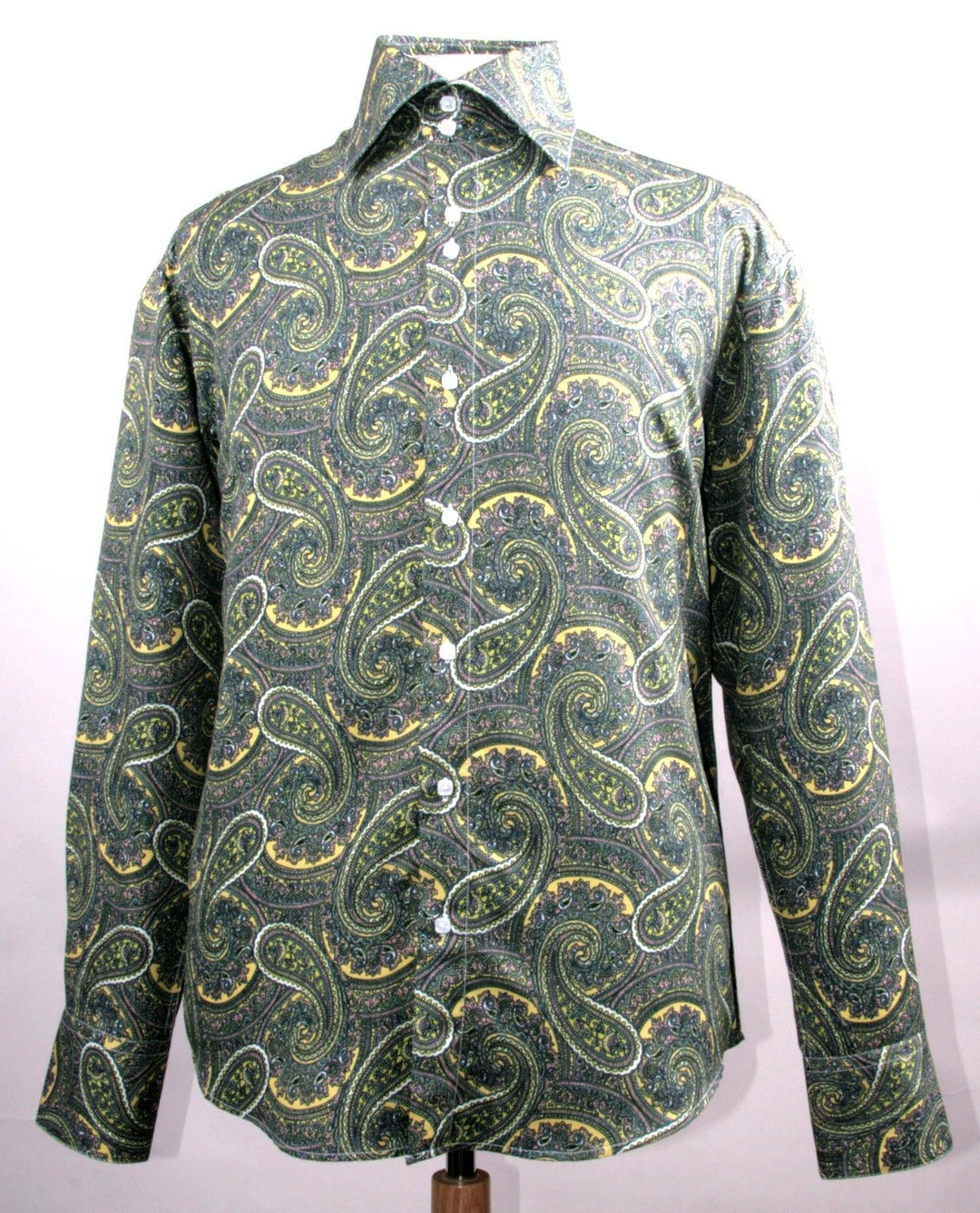 Regular Fit Men's Mustard Paisley Sports Shirt by Daniel Ellissa - Elegant Mensattire