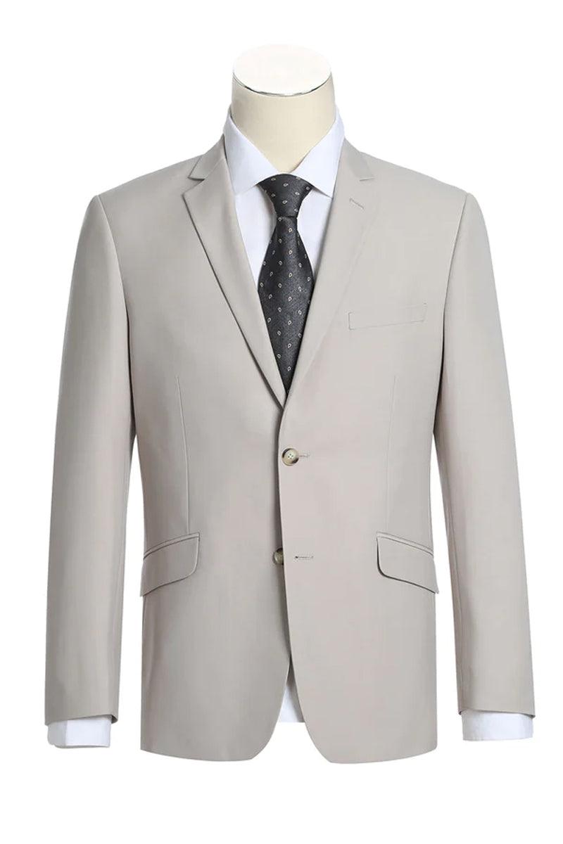 "Renoir Men's Classic Fit Stone Tan Suit: Timeless Elegance" - Elegant Mensattire