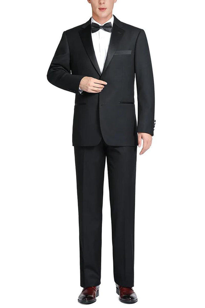 Renoir Men's Traditional Tuxedo: Black Two-Button Notch Lapel Fit - Elegant Mensattire