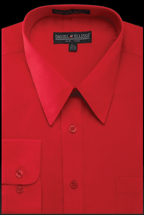 Revised Product Title: Daniel Ellissa Men's Regular Fit Red Dress Shirt - Elegant Mensattire