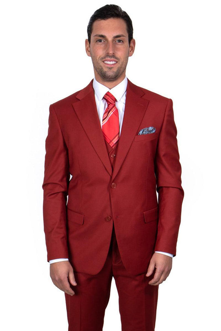 Revised product title: Stacy Adams Men's 2-Btn Vested Basic Brick Suit. - Elegant Mensattire