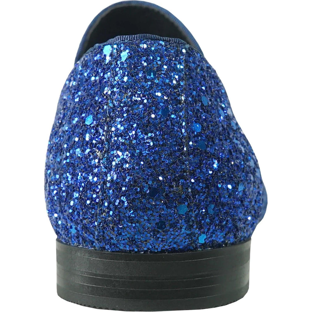 Royal Blue Tuxedo Buckle Loafer | Bravo Menswear | Glittering Sequin Finish - Elegant Mensattire