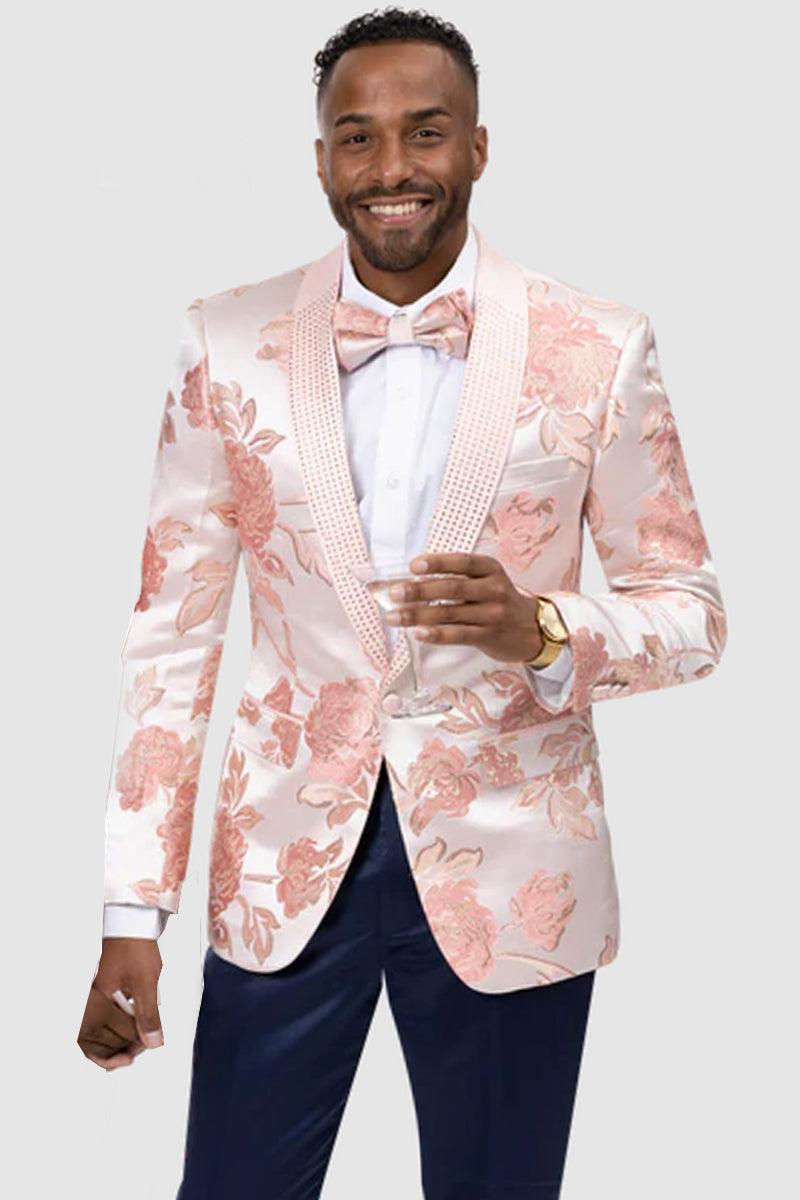 's

EJ Samuel's Paisley Satin Prom Tux Jacket – Mens Modern Pink - Elegant Mensattire