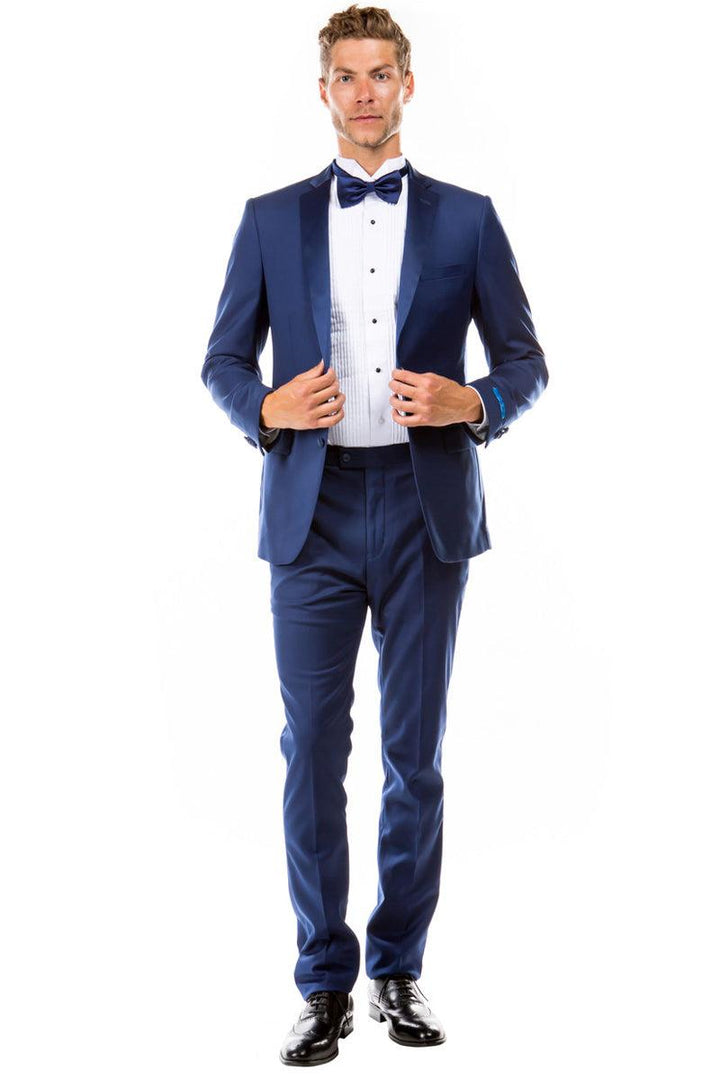 "Sean Alexander Men's Two Button Slim Fit Indigo Blue Tuxedo for Weddings & Proms" - Elegant Mensattire