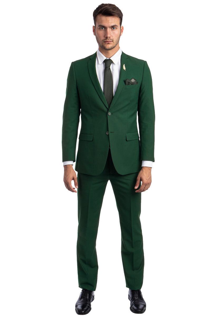 Slim Fit Hunter Green Wedding Suit | Tazio 38L | CLOSE OUT - Elegant Mensattire