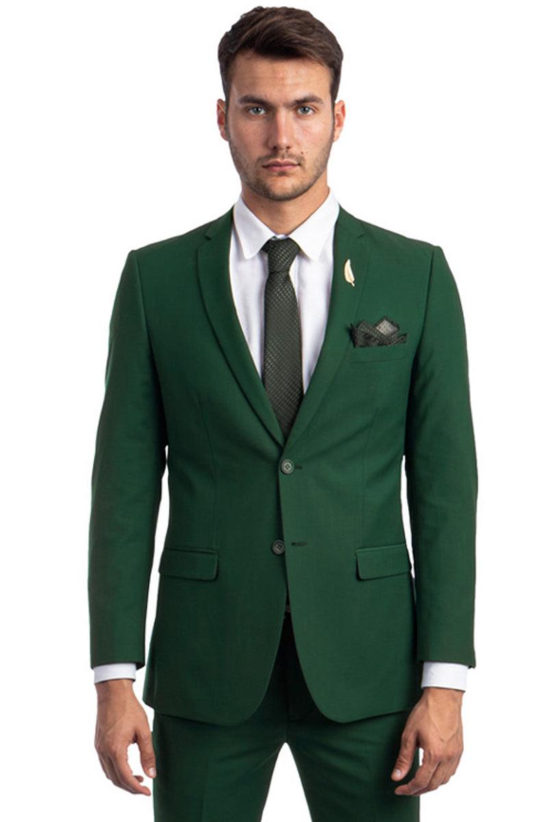 Slim Fit Hunter Green Wedding Suit | Tazio 38L | CLOSE OUT - Elegant Mensattire