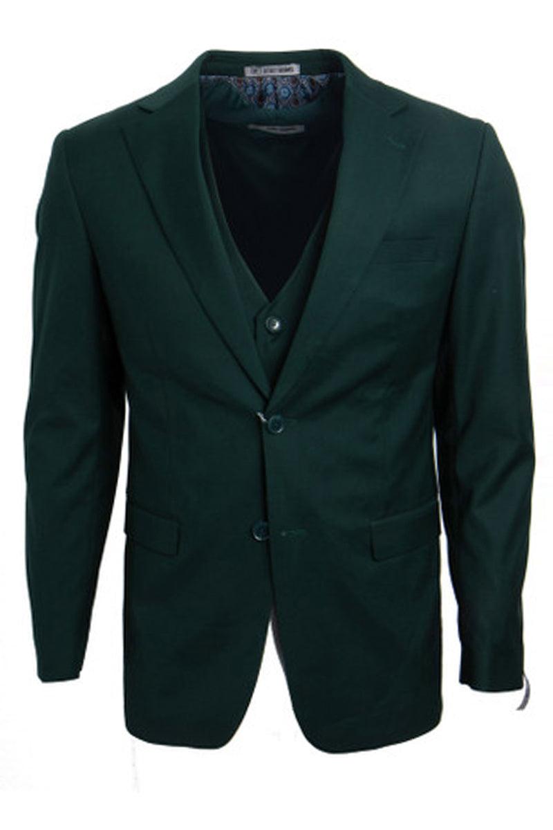 Stacy Adams Men's Hunter Green Basic Vested Suit - Elegant Mensattire