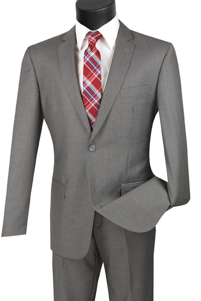 Suggested Product Title: Vinci Men's 2-Button Grey Classic-Fit Suit - Elegant Mensattire