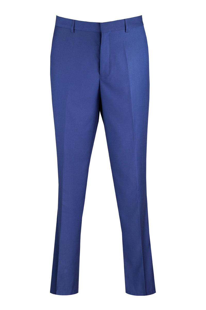 Suggested SEO-Optimized Title: Vinci Men's Wool-Feel Dress Pants - Modern Fit - Blue - Elegant Mensattire