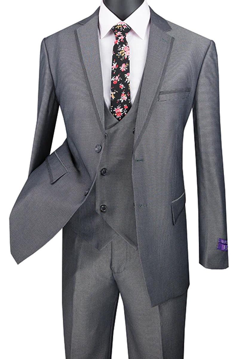 Suits

"Vinci Suits Men's Modern Fit Tuxedo in Charcoal Grey with Double Breasted Vest & Satin Trim" - Elegant Mensattire