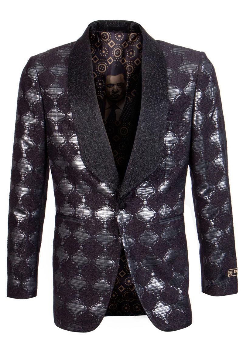 Tailoring

Men's Black & Silver Glitter Brocade Blazer - Empire Tailoring - Elegant Mensattire