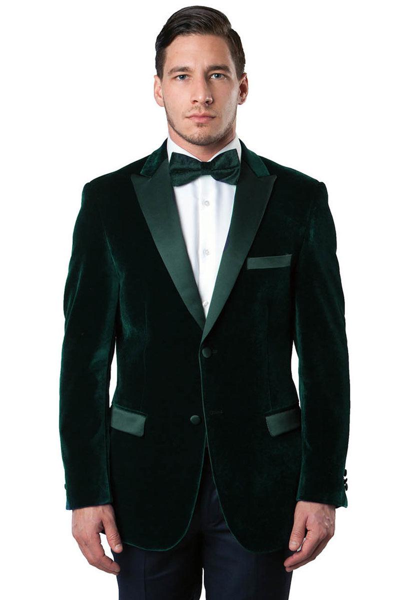 "Tazio Men's Burgundy Velvet Tux Jacket: Two-Button Elegance" - Elegant Mensattire