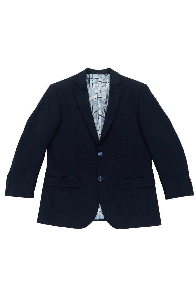 Tazio Men's Navy Blazer, Slim Fit Ultra Stretch Sport Travel Coat - Elegant Mensattire