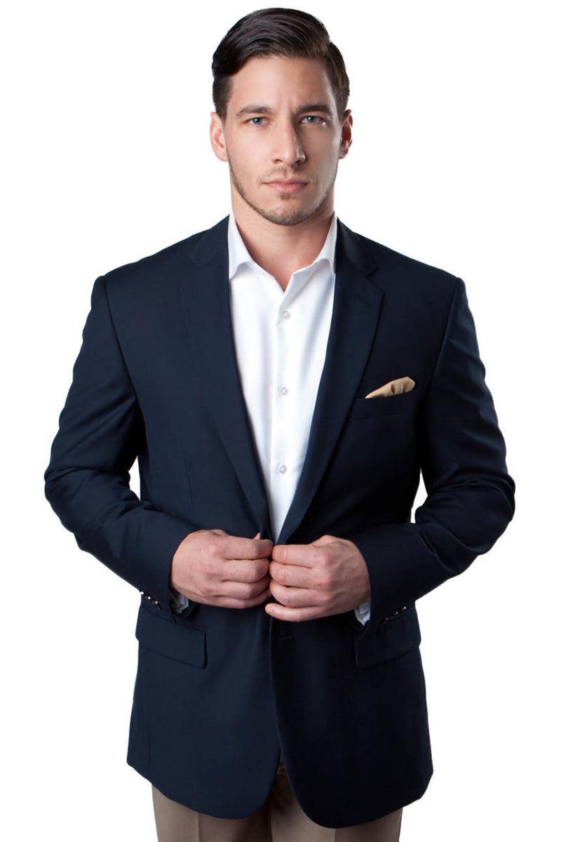 Tazio Men's Navy Classic Two-Btn Sport Coat - Elegant Mensattire