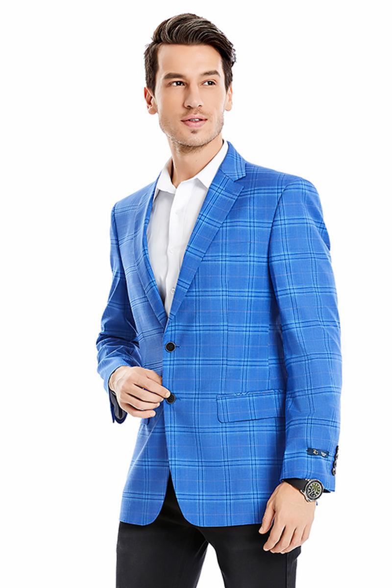 Sakko - Giacca sportiva da uomo, slim fit, vestibilità normale, per affari,  matrimoni, feste, 1 bottoni, da uomo, primavera, autunno, alla moda, caffè,  M : : Moda