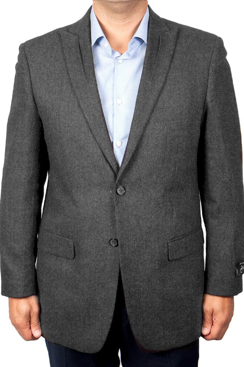 "Tazio Men's Premium 2-Button Wool Blazer - Grey Peak Lapel" - Elegant Mensattire