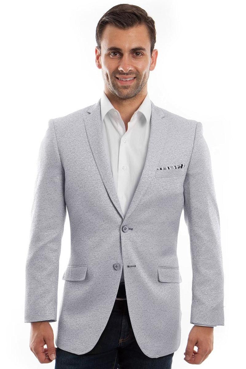 Tazio Men's Slim Fit Speck Blazer: Summer Blue & Lavender - Elegant Mensattire