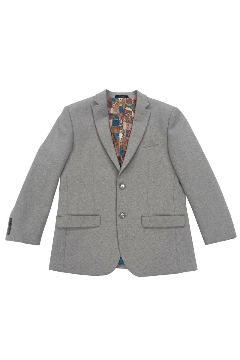 "Tazio Men's Slim-Fit Ultra Stretch Travel Blazer - Light Grey" - Elegant Mensattire