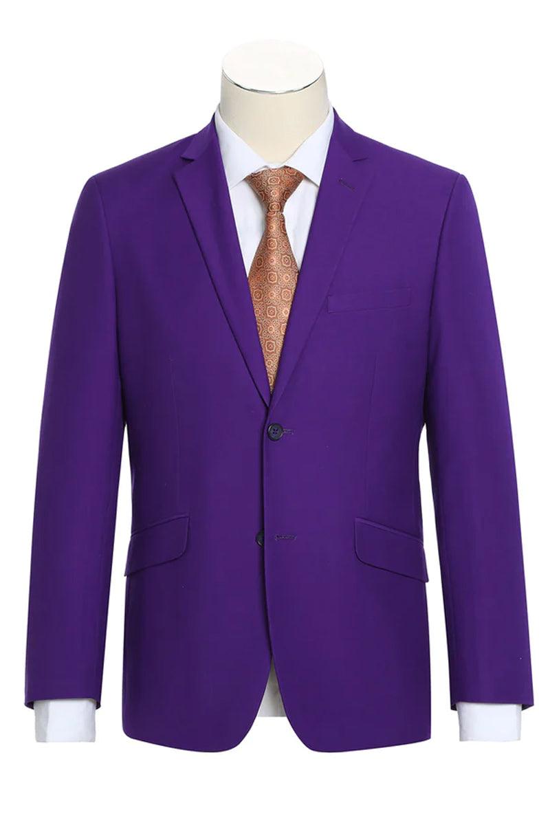 Two-Button Renoir Slim Suit in Purple | 44S CLOSE OUT - Elegant Mensattire