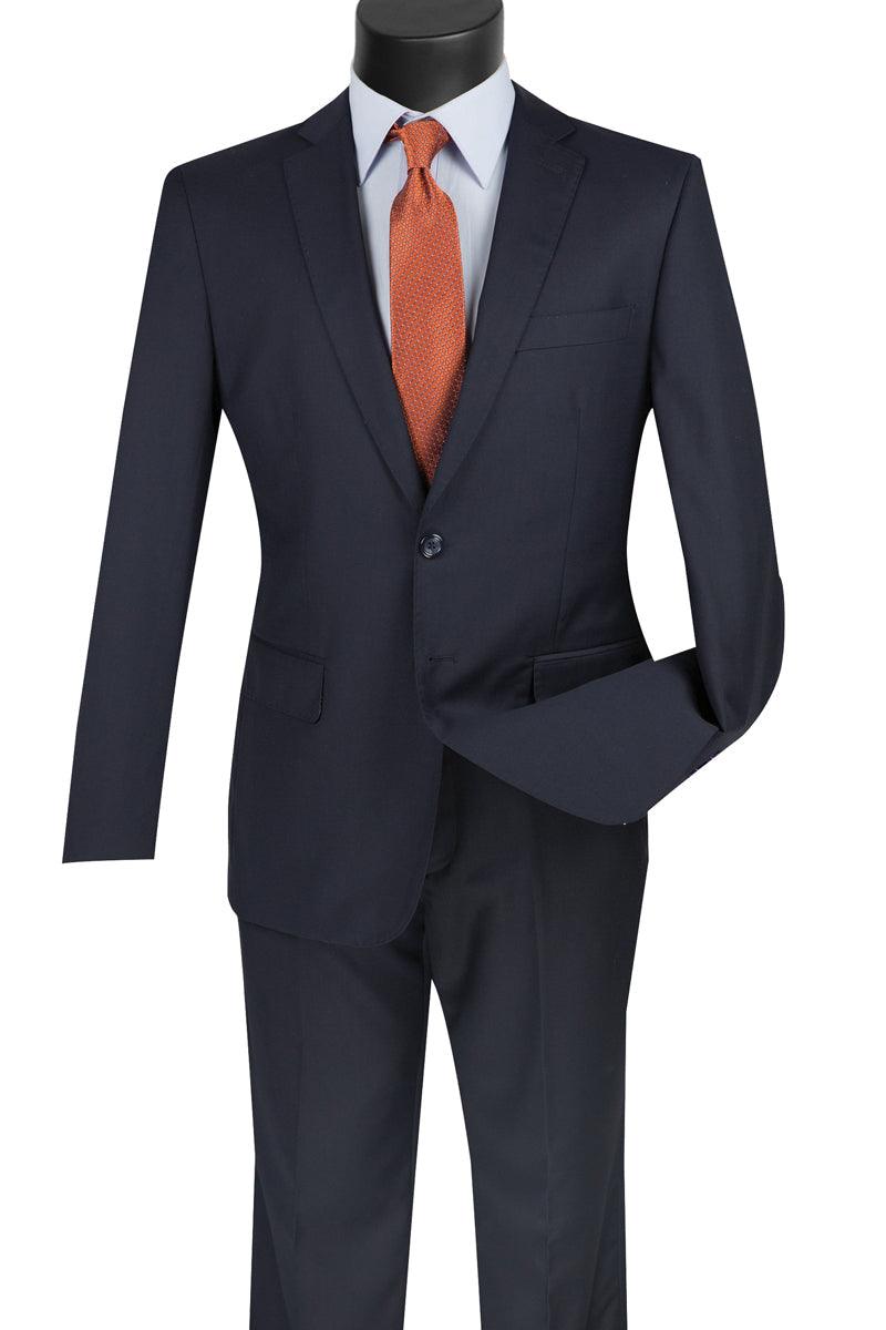 Vinci 2-Btn Navy Modern Fit Suit - Timeless Class & Timeless Style - Elegant Mensattire