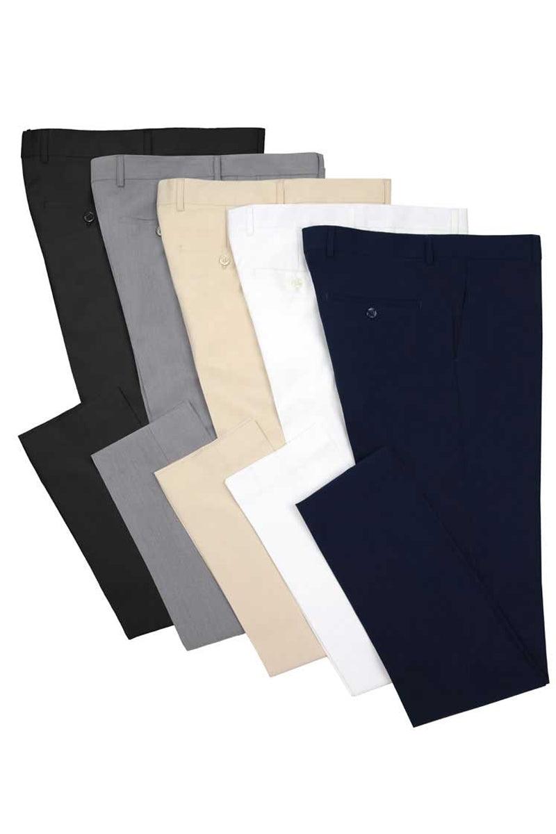 Vinci Men's Wool Feel Ultra Slim Fit Dress Pants [5 Colors] - Elegant Mensattire